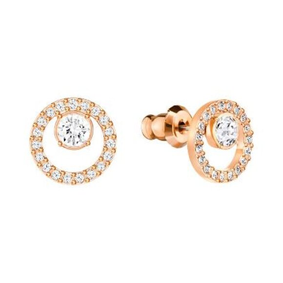 NWT SWAROVSKI Creativity Stud Earrings Circle Sparkle Rose Gold-Plated Timeless - Picture 3 of 12